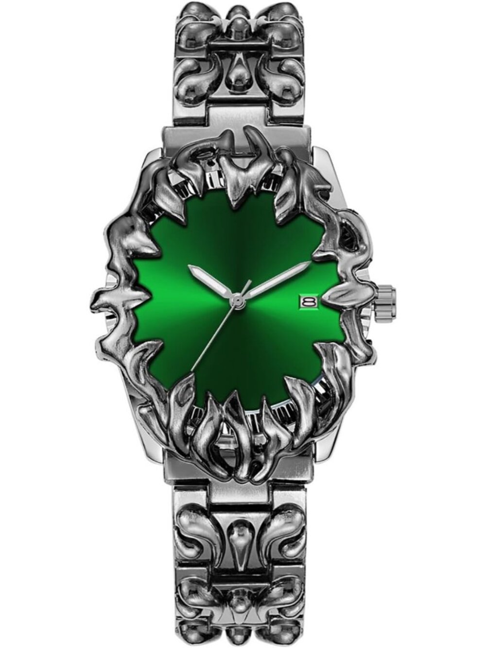 Men's Green Quartz Gothic Claw Unique Stainless Steel Luminous Waterproof Watch
